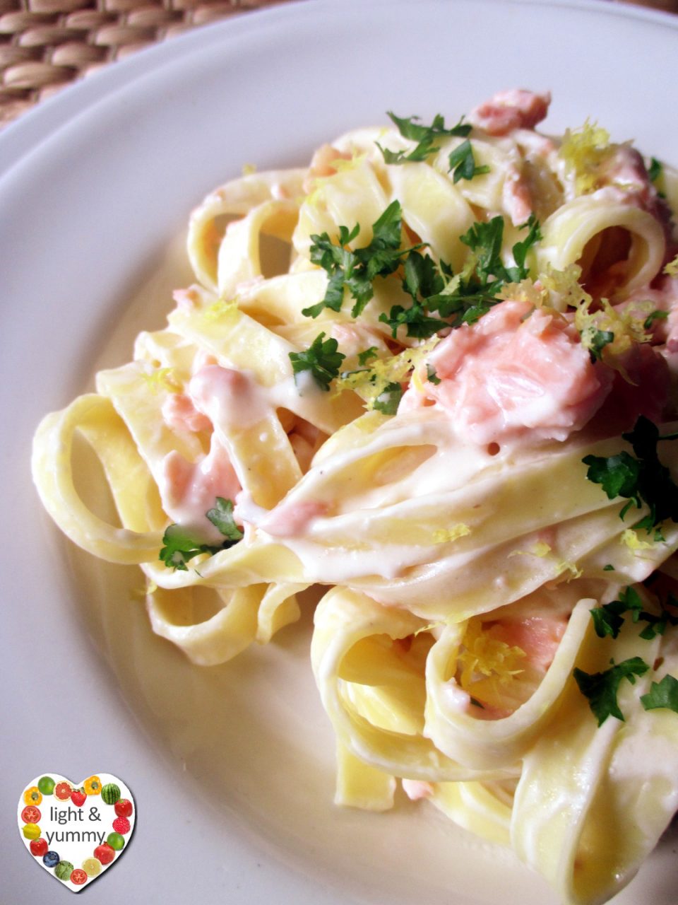 Creamy salmon tagliatelle, Light & Yummy